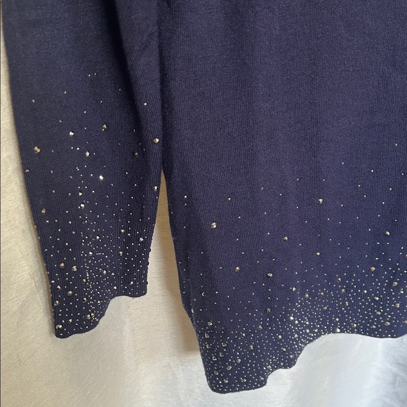 NTW! Chic Navy Blue Women's Sweater with Embellishments - Picture 4 of 7
